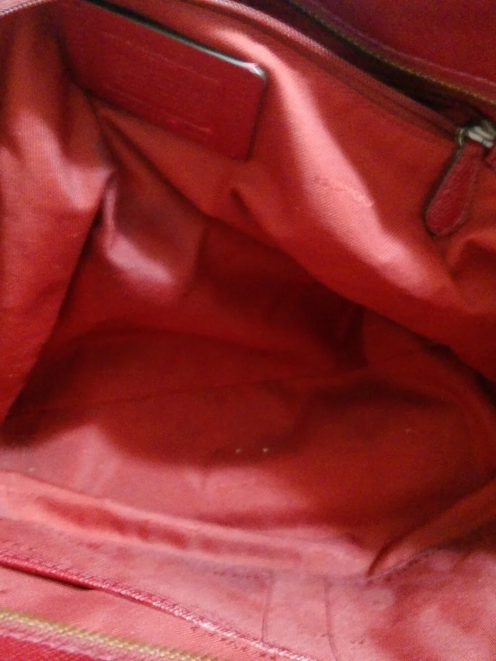 Coach Turnlock Zip  TOTE BAG Red Crossgrain Leather